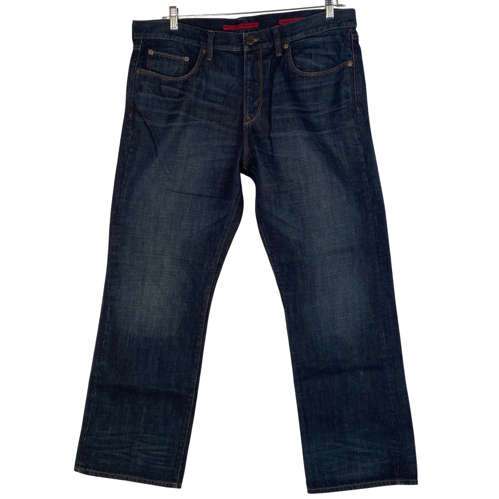 Banana Republic Mens Straight Leg Jeans Dark Wash Indigo 100% Cotton 38x32